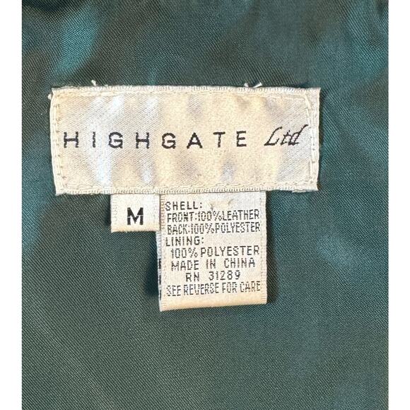 Highgate Ltd Mens Suede Leather Vest Green Front Size M - Picture 10 of 13